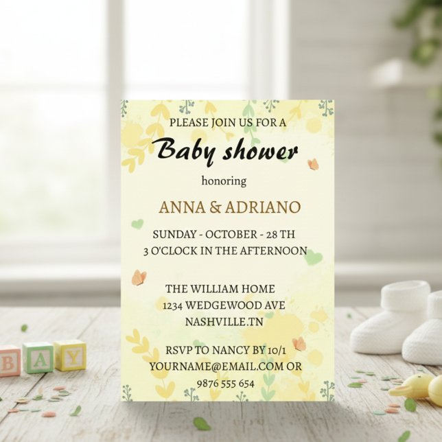 Invitación de Cumpleaños de Bebé Adorable – Neutro (Subido por el creador)