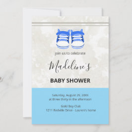 Invitación de Cumpleaños de Bebé Azul Adorable - P