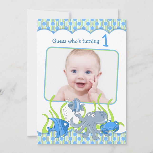 Invitación de cumpleaños de bebé bajo el Personali (Anverso)