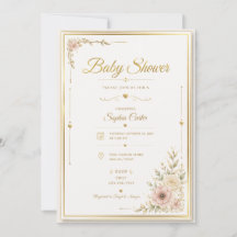Invitación de cumpleaños de bebé beige elegante