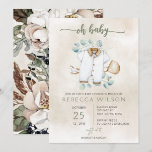 Invitación de cumpleaños de bebé boho Oh Baby géne