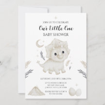 Invitación de Cumpleaños de Bebé con Dinosaurio Ac