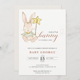 Invitación de cumpleaños de bebé conejo