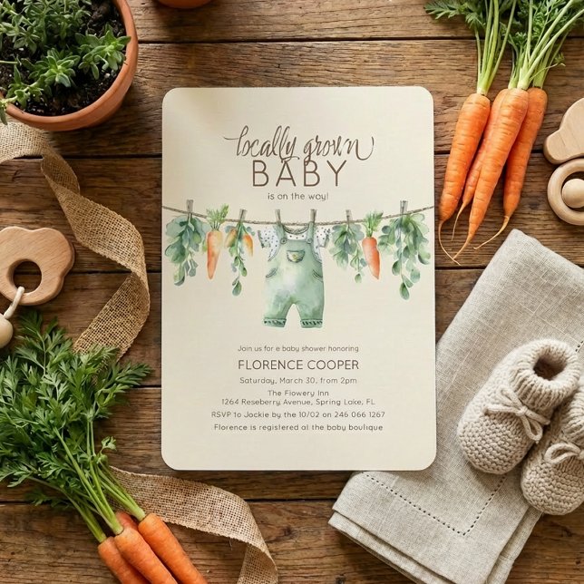 Invitación de Cumpleaños de Bebé Crece Localmente  (Subido por el creador)