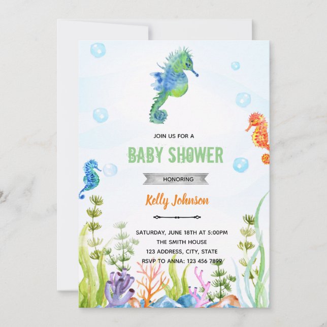 Invitación de cumpleaños de bebé de cumpleaños de  (Anverso)