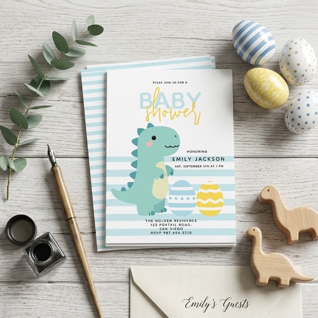 Invitación de Cumpleaños de Bebé de Dinosaurio Ado (Subido por el creador)