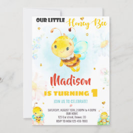 Invitación de cumpleaños de bebe de miel chica de 