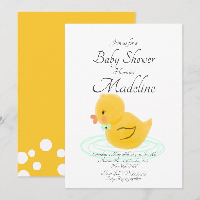Invitación de Cumpleaños de Bebé Dibujada a Mano c (Anverso / Reverso)