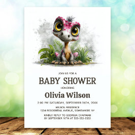 Invitación de Cumpleaños de Bebé Dinosaurio Adorab