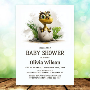 Invitación de Cumpleaños de Bebé Dinosaurio Adorab