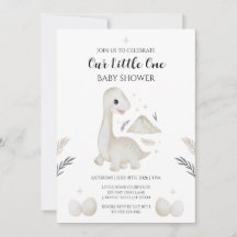 Invitación de Cumpleaños de Bebé Dinosaurio Boho A