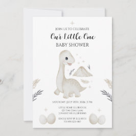 Invitación de Cumpleaños de Bebé Dinosaurio Boho A