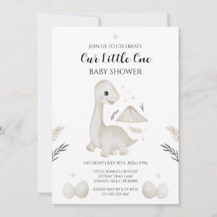 Invitación de Cumpleaños de Bebé Dinosaurio Boho A