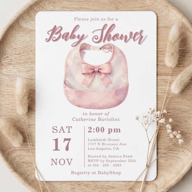 Invitación de Cumpleaños de Bebé en Rosa Suave con (Subido por el creador)