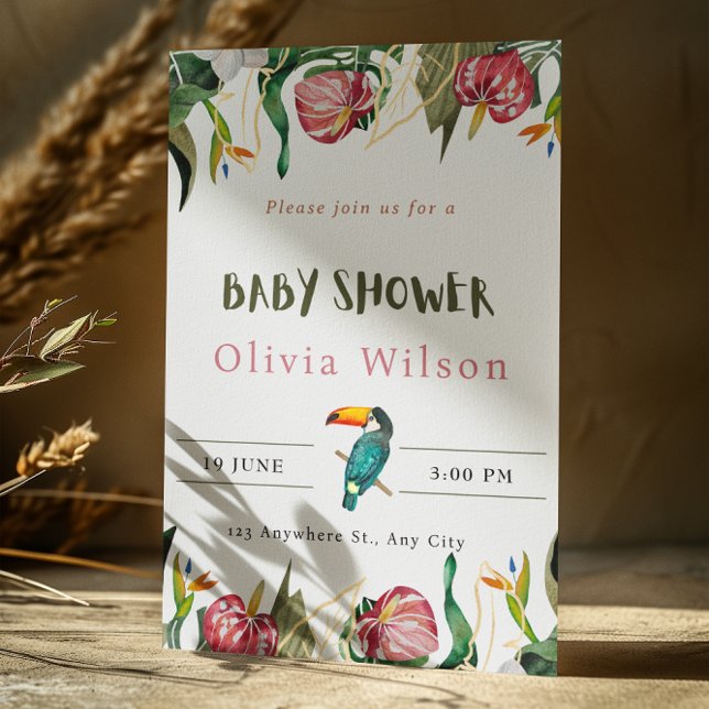 Invitación de Cumpleaños de Bebé Floral Bonito Bei (Subido por el creador)