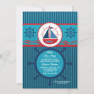 Invitación de Cumpleaños de Bebé Náutico Adorable