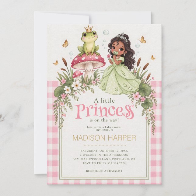 Invitación de Cumpleaños de Bebé para una Princesi (Anverso)