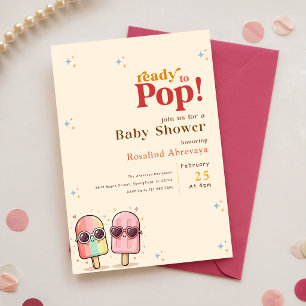 Invitación de Cumpleaños de Bebé Piruleta Rosa Lin