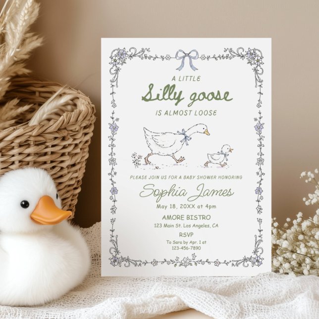 Invitación de Cumpleaños de Bebé Silly Goose Capri (Subido por el creador)