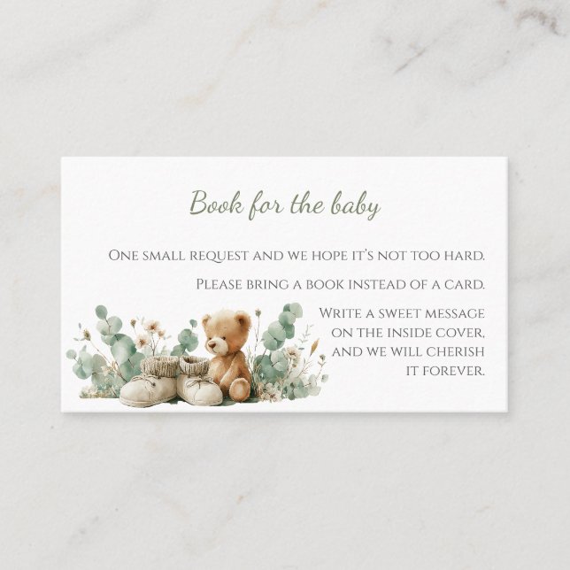 Invitación de Cumpleaños de Bebé Verde Salvia con  (Anverso)
