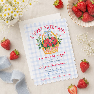 Invitación de Cumpleaños de Bebé Whimsical Berry S