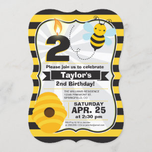 Invitación de cumpleaños de Bee