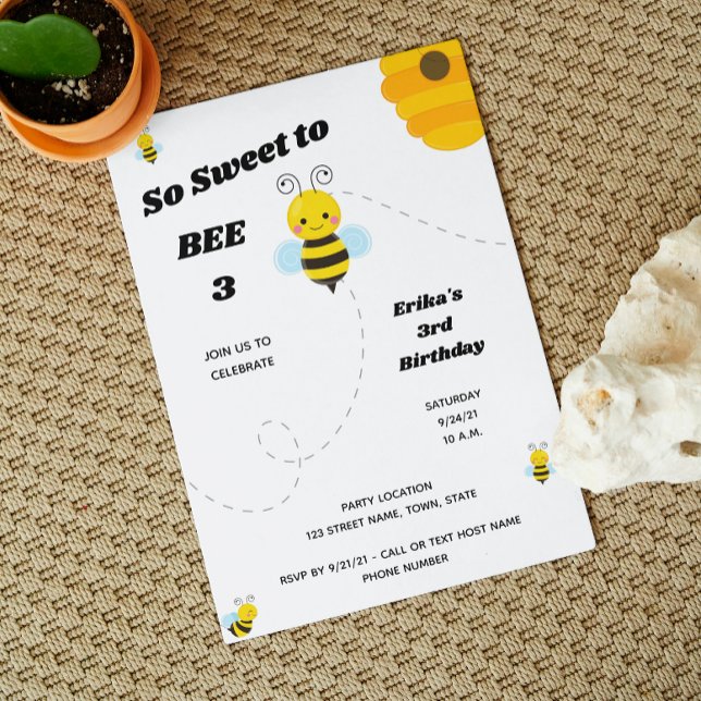 Invitación de cumpleaños de Bee (Subido por el creador)