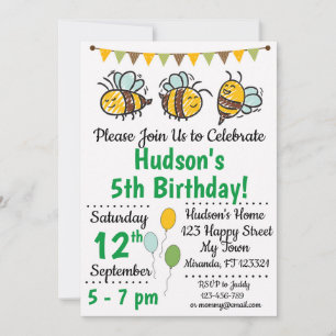 Invitación de cumpleaños de Bee