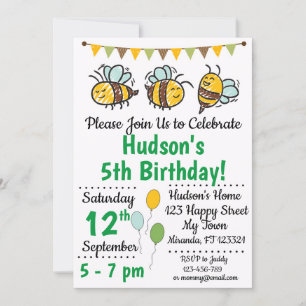 Invitación de cumpleaños de Bee
