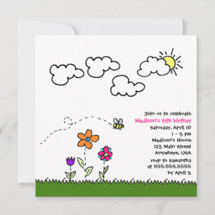 Invitación de cumpleaños de Bee Buzzing