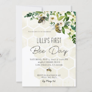 Invitación de cumpleaños de Bee Day