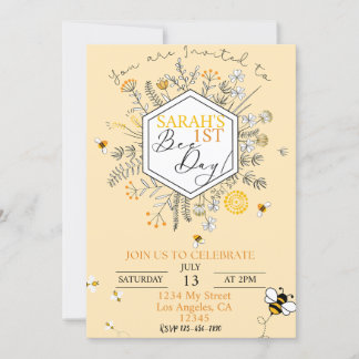 Invitación de cumpleaños de Bee Day