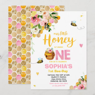 Invitación de cumpleaños de Bee Fiesta de cumpleañ