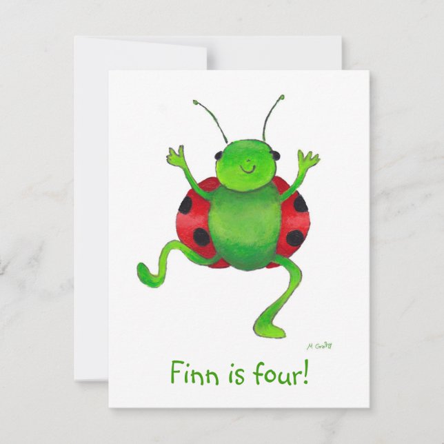 invitación de cumpleaños de beetle (Anverso)