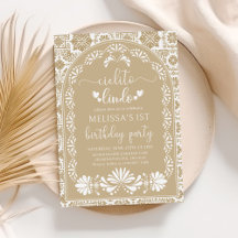 Invitación de cumpleaños de Beige Cielito lindo me