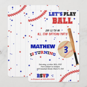 Invitación de cumpleaños de béisbol