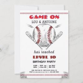 Invitación de Cumpleaños de Béisbol
