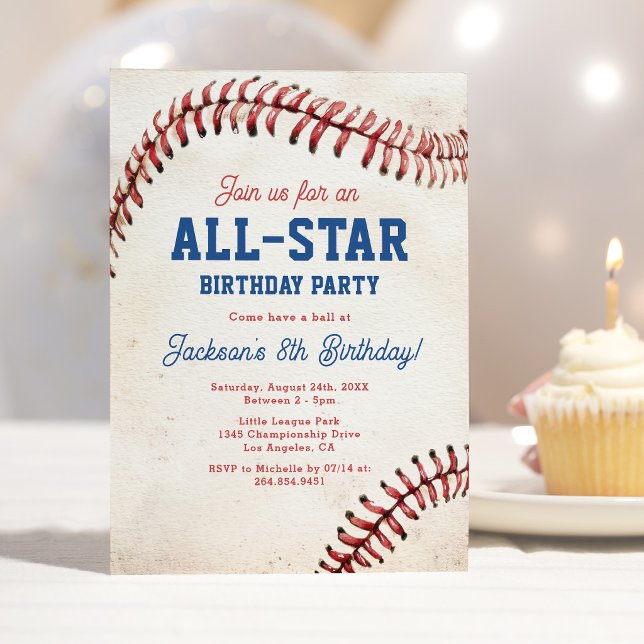 Invitación de cumpleaños de béisbol All-Star (Subido por el creador)