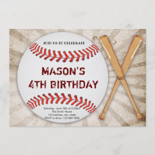 Invitación de cumpleaños de béisbol completo