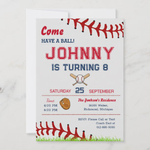 Invitación de cumpleaños de béisbol con foto