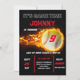 Invitación de cumpleaños de béisbol editable