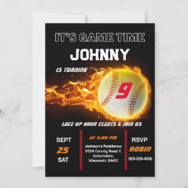 Invitación de cumpleaños de béisbol editable