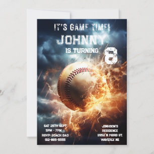 Invitación de cumpleaños de béisbol editable