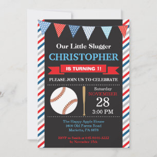 Invitación de cumpleaños de béisbol Fiesta de cump
