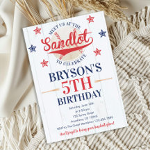 Invitación de cumpleaños de béisbol Juega Pelota |