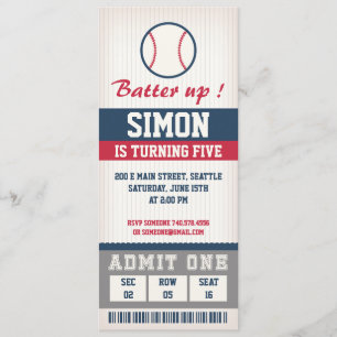 Invitación de cumpleaños de béisbol Niños de fiest