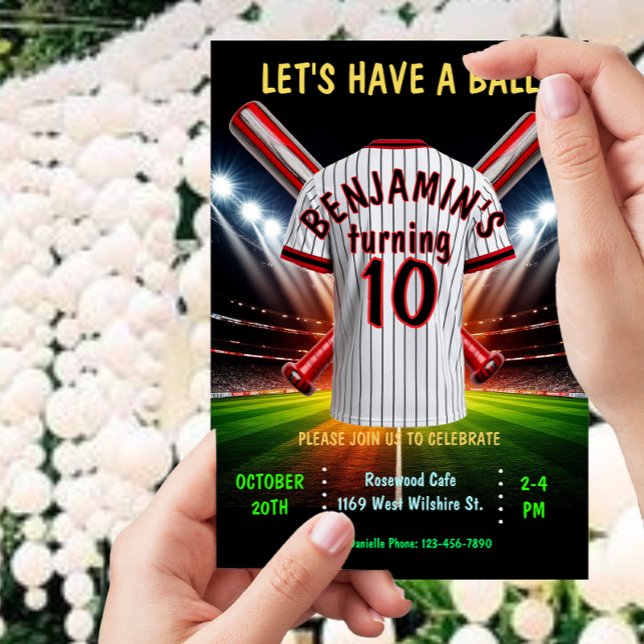 Invitación de cumpleaños de béisbol o Softball (Subido por el creador)