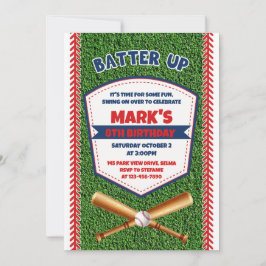 Invitación de cumpleaños de Béisbol por Batter Up
