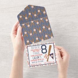 Invitación de cumpleaños de béisbol todo en uno