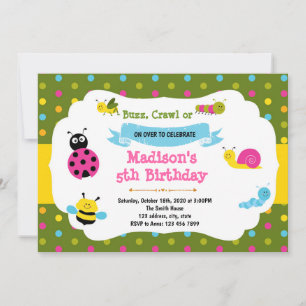 Invitación de cumpleaños de bicho